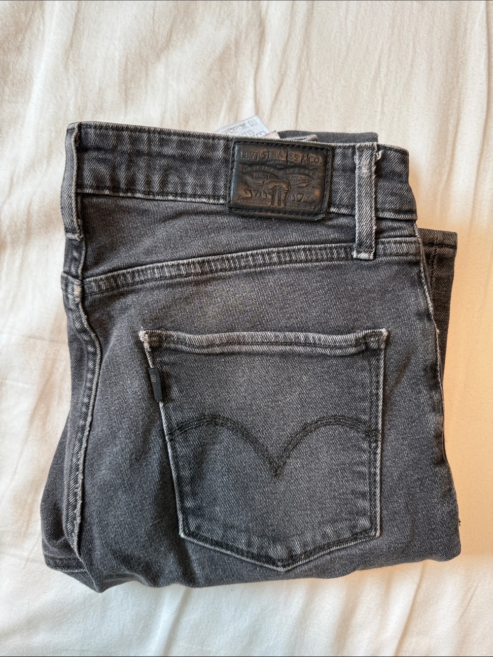 Levi's Ripped High Rise Skinny Washed Black Denim Jeans